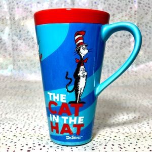 Cat In The Hat Travel Mug with Lid - Dr. Seuss 6" Tall Ceramic